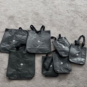 lululemon reusable Black Tote Bag Set